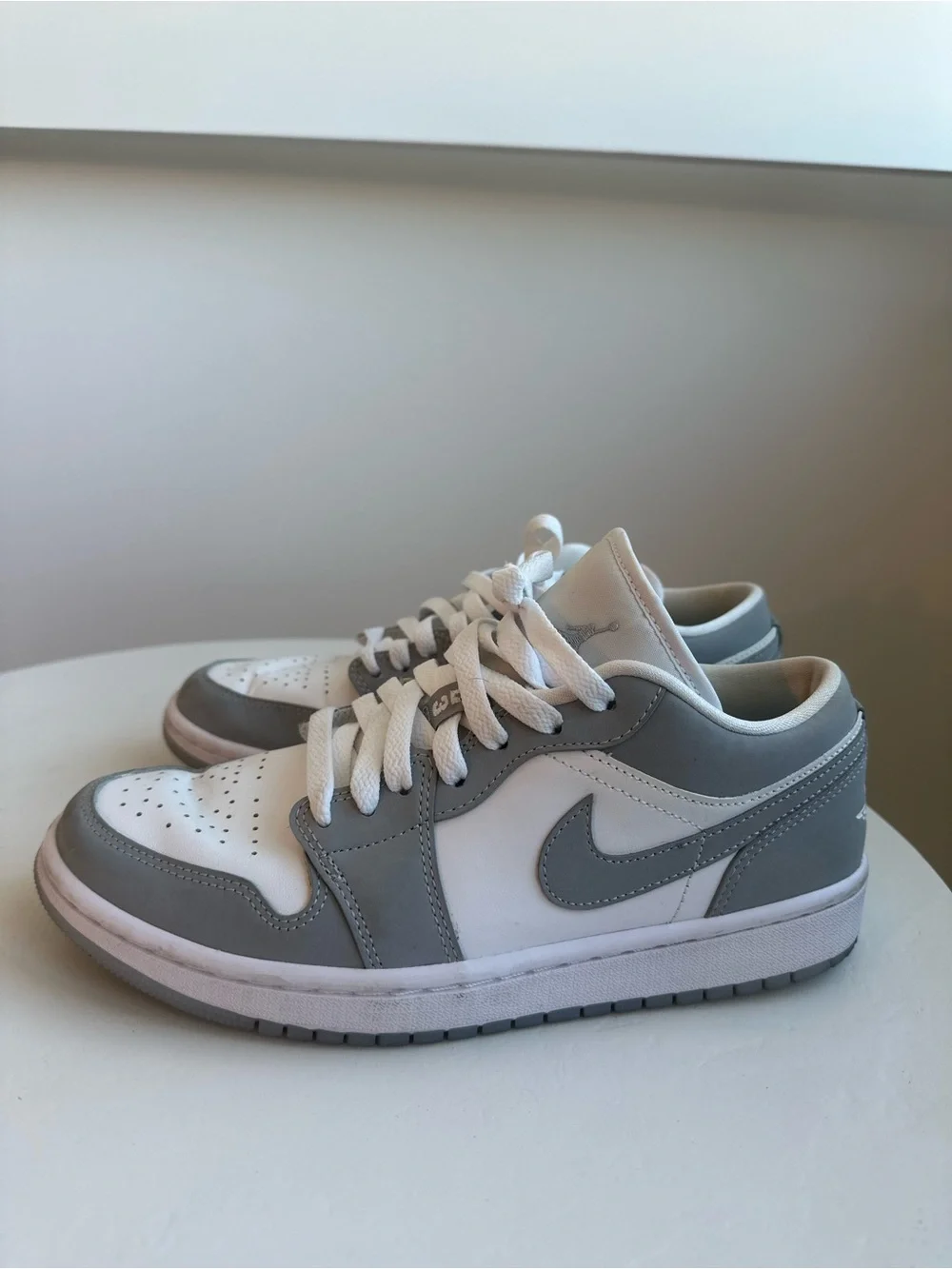 Nike Air Jordan 1 Low — White & Grey Low-Top Sneakers
